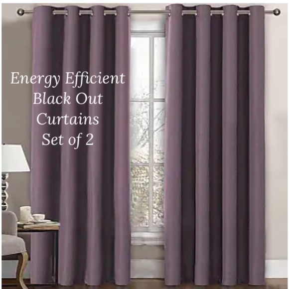 Sun Zero Lichtenberg Curtains Black Out Grommet Top Plum Size 40 X 94 - Picture 1 of 11